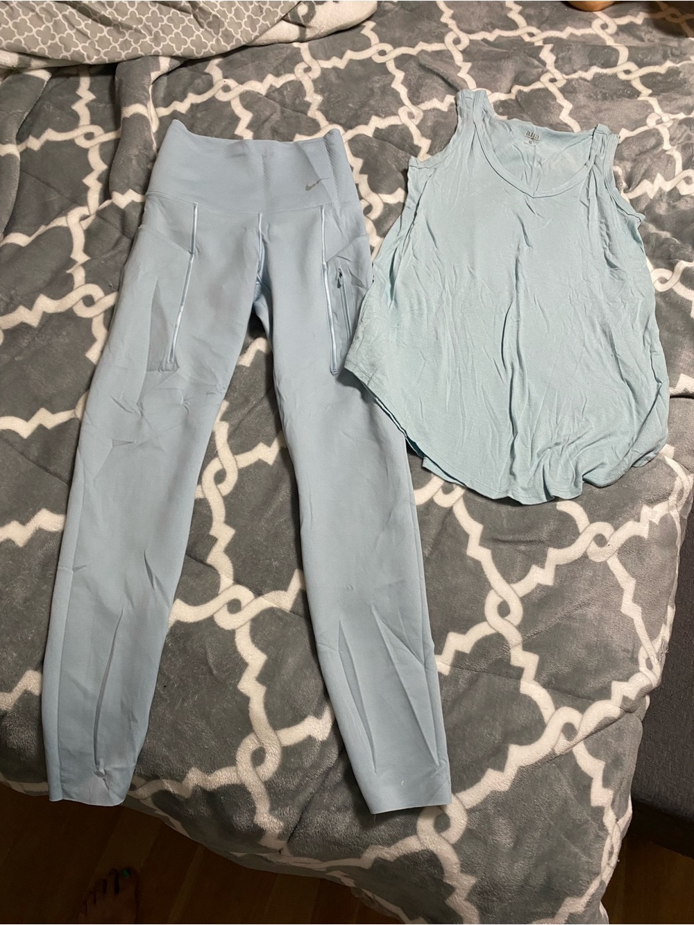 NIKE blue leggings pocket SZ XS